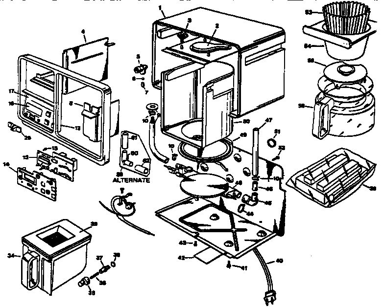 Coffeemaker Diagram and Parts List for SDC3AG-TYPE2  Black and Decker Coffee Maker